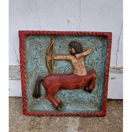 Cuadro tallado en madera zodiaco Sagitario